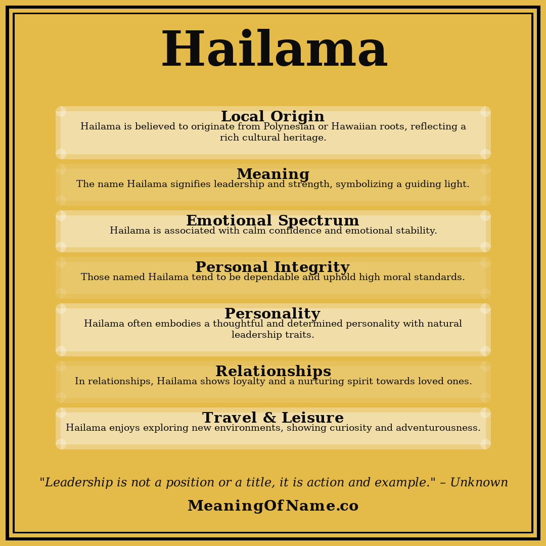 Hailama name meaning poster