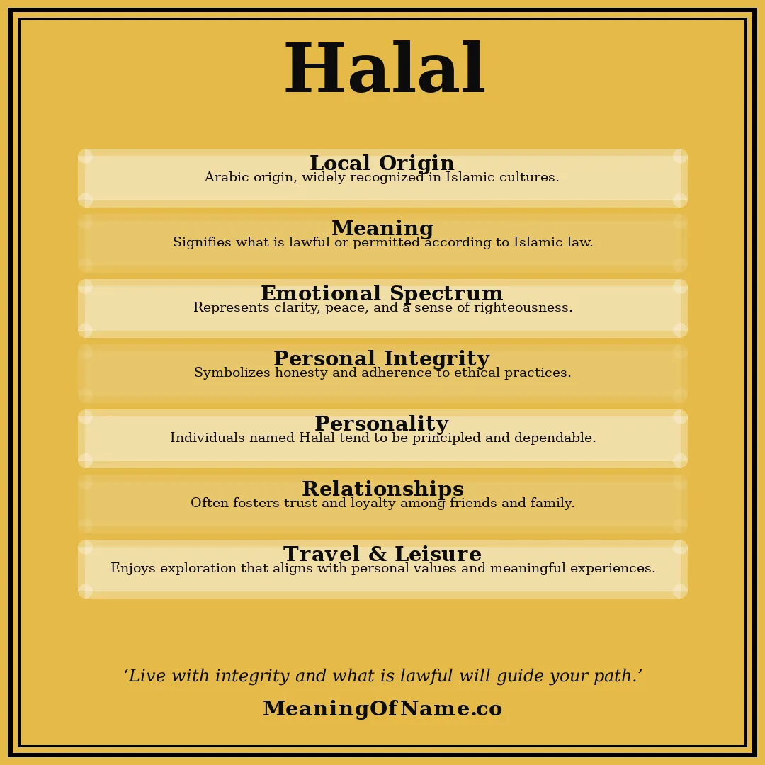 Halal name meaning poster