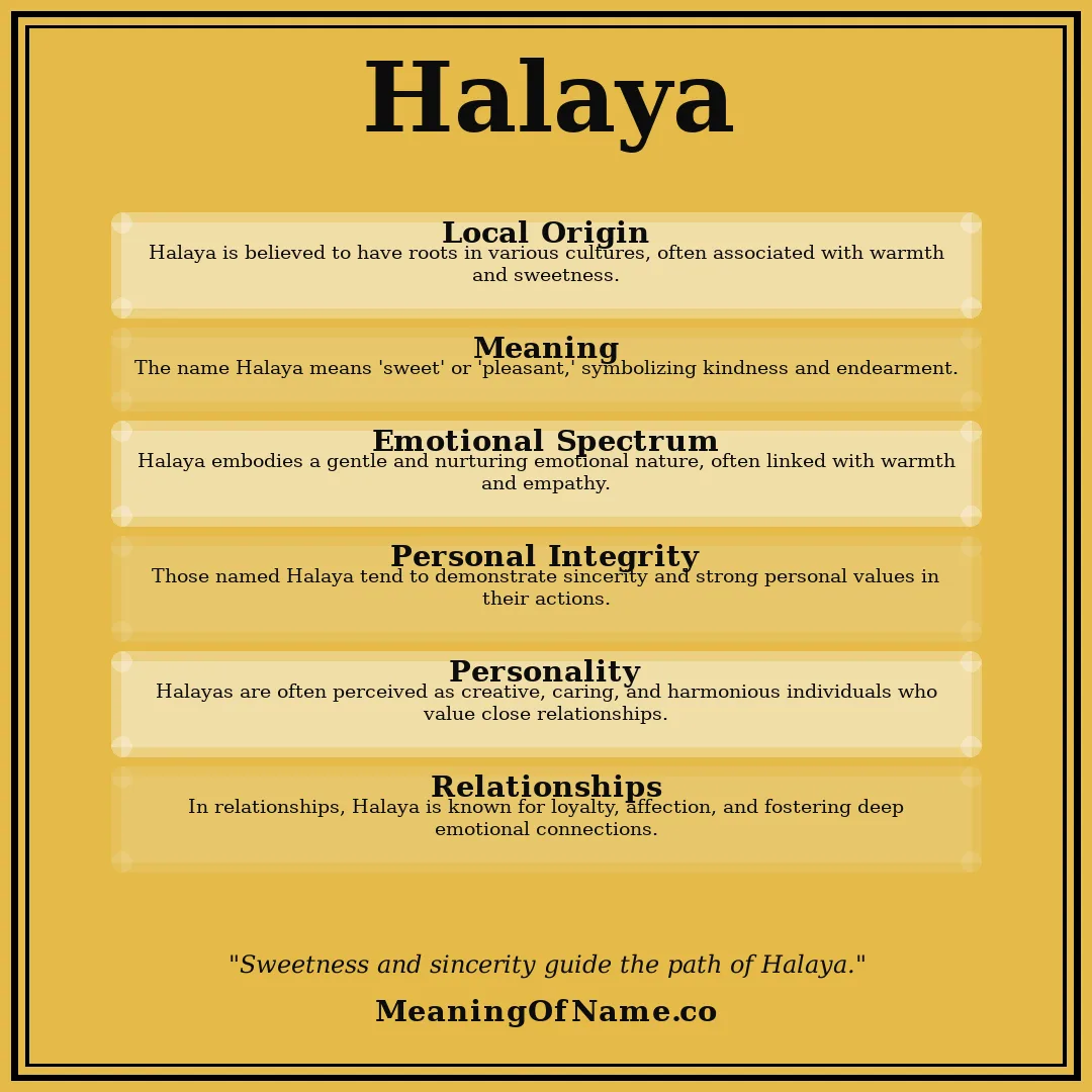 Halaya name meaning poster