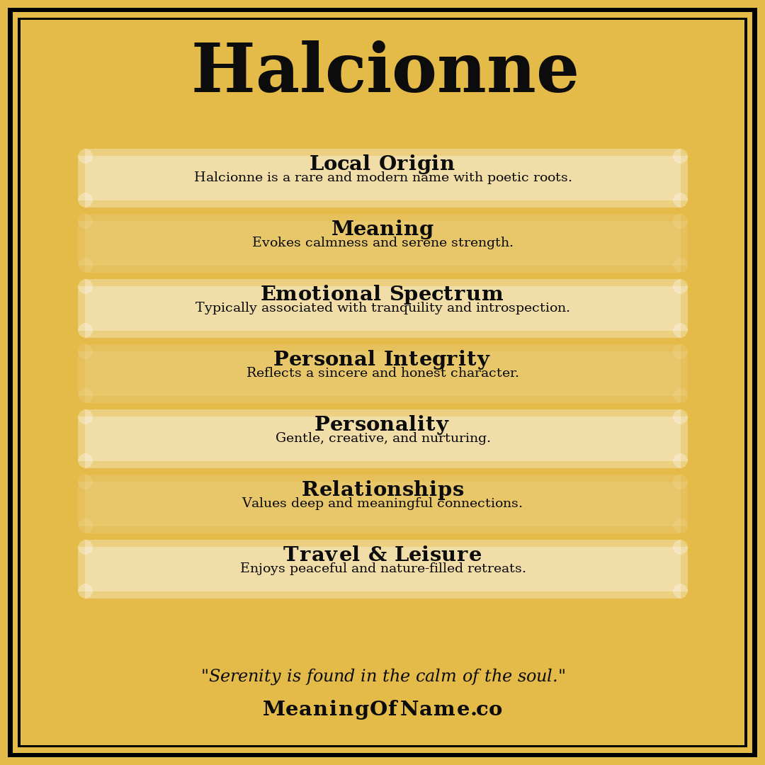 Halcionne name meaning poster