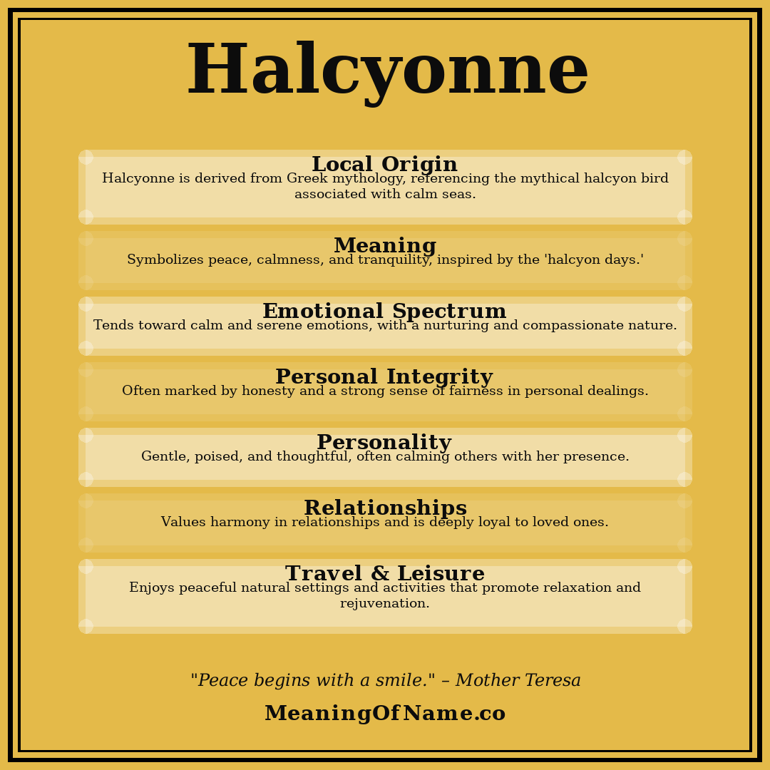 Halcyonne name meaning poster