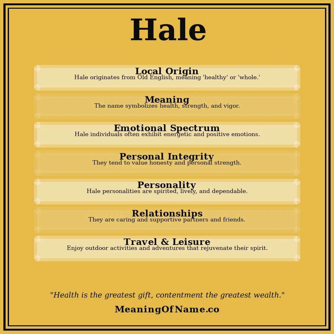 Hale name meaning poster