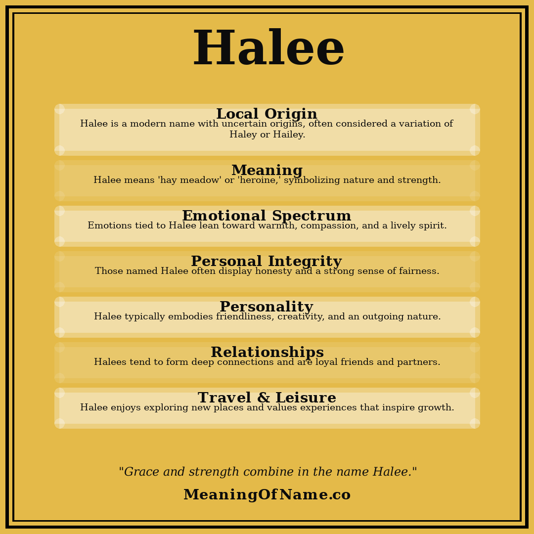 Halee name meaning poster
