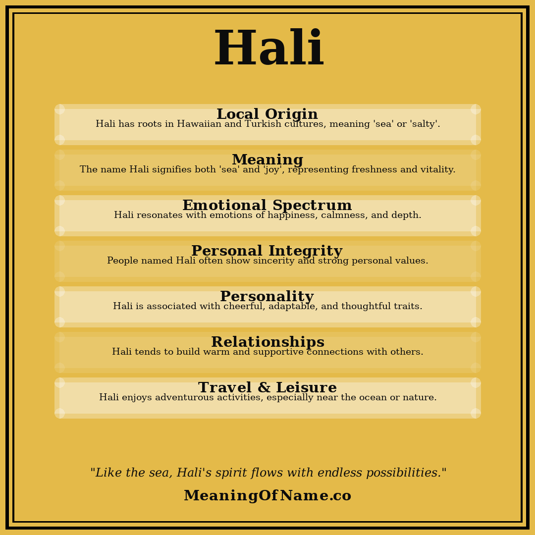 Hali name meaning poster