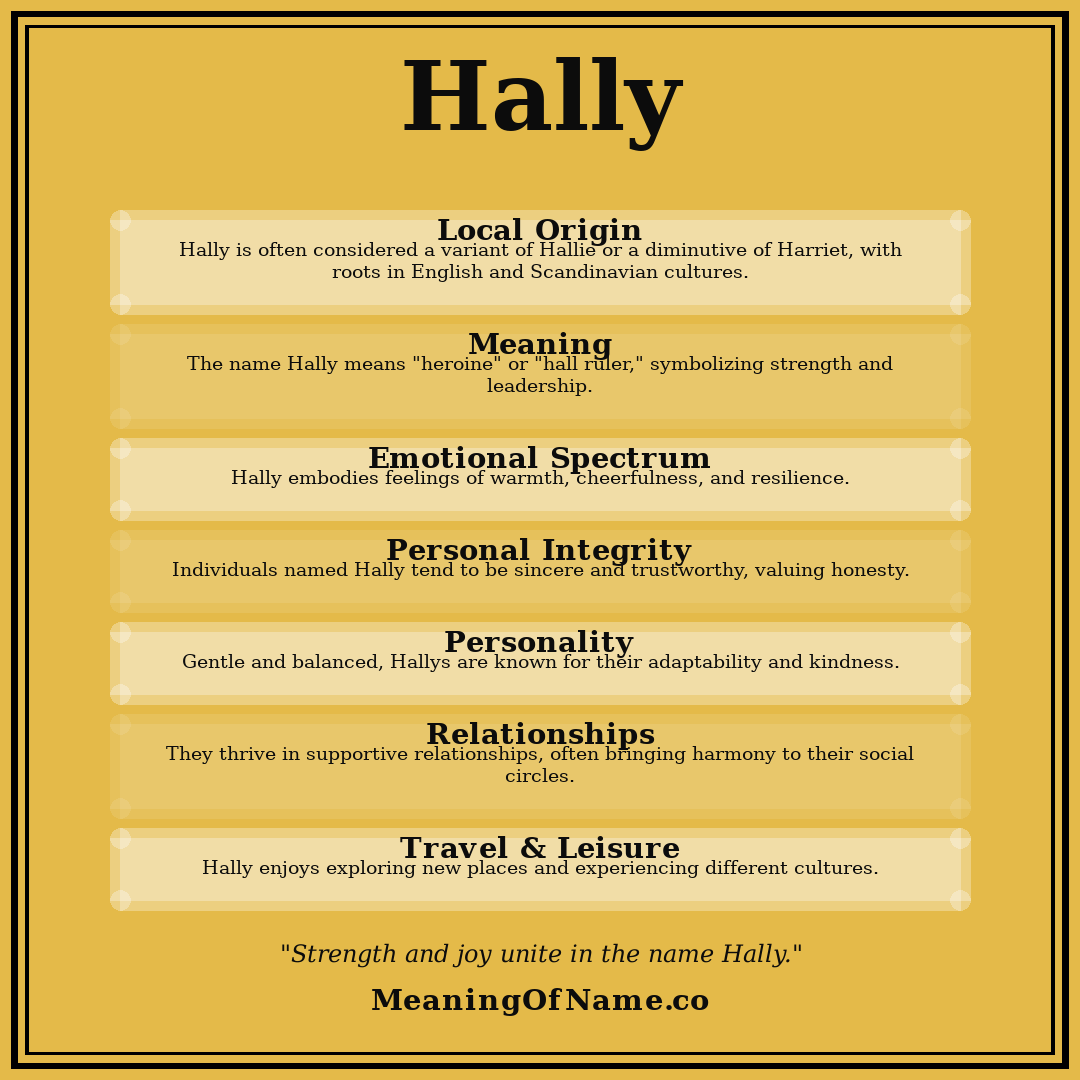 Hally name meaning poster