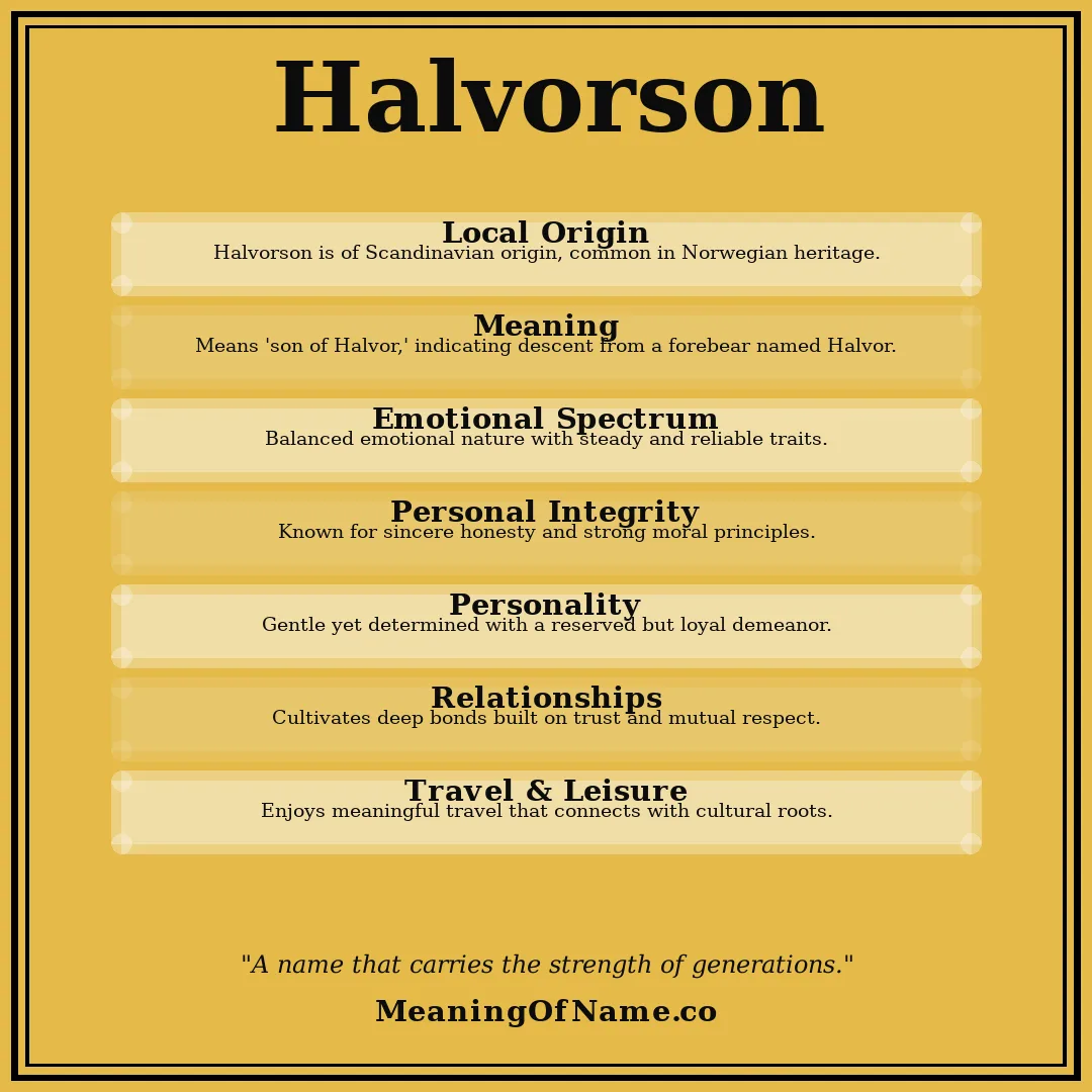 Halvorson name meaning poster