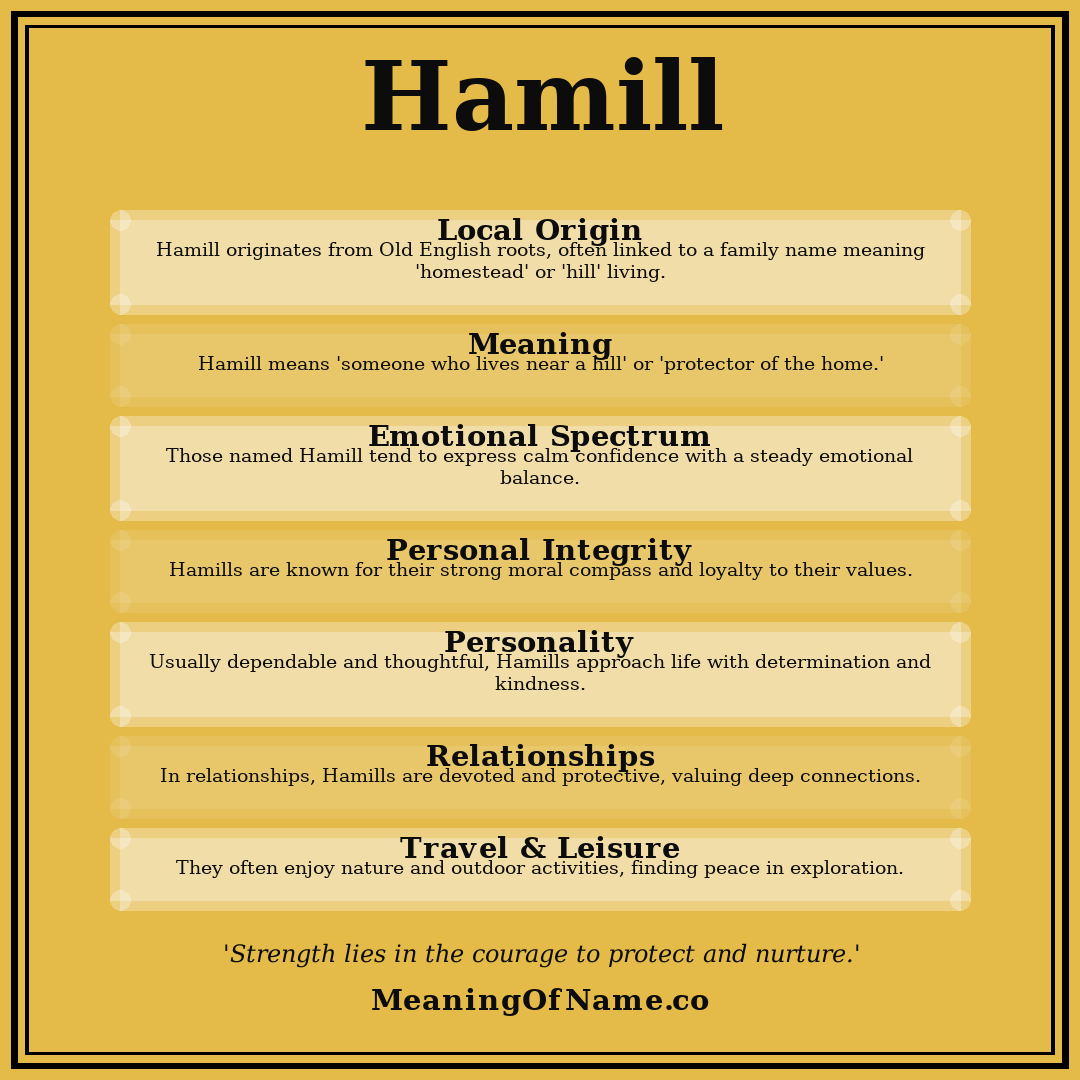 Hamill name meaning poster