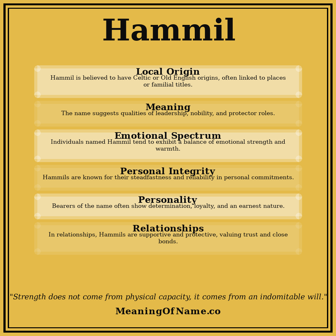 Hammil name meaning poster