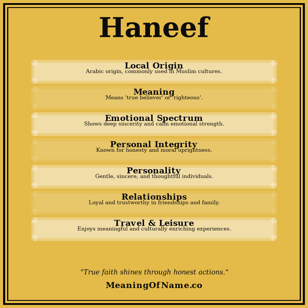 Haneef name meaning poster