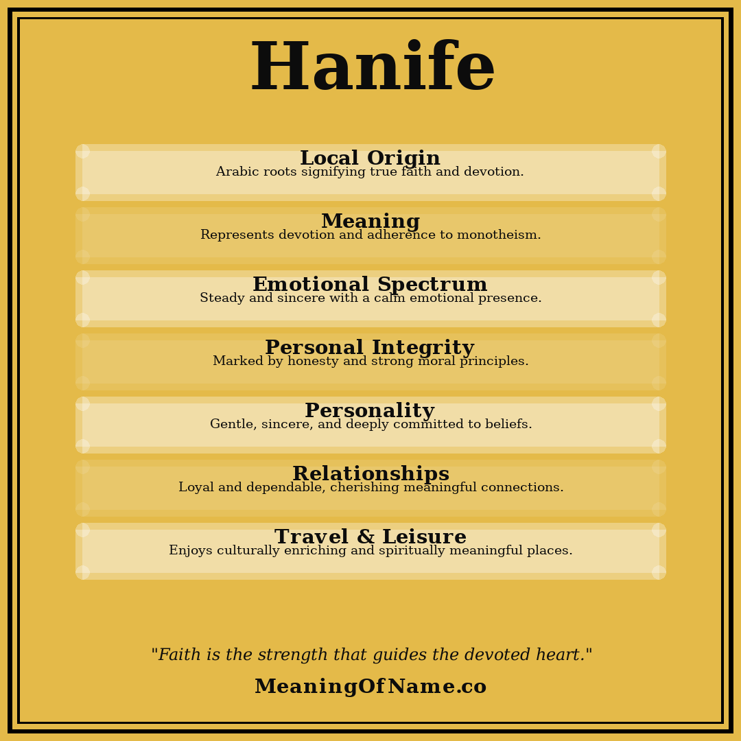 Hanife name meaning poster