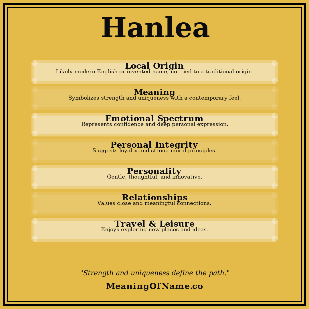 Hanlea name meaning poster