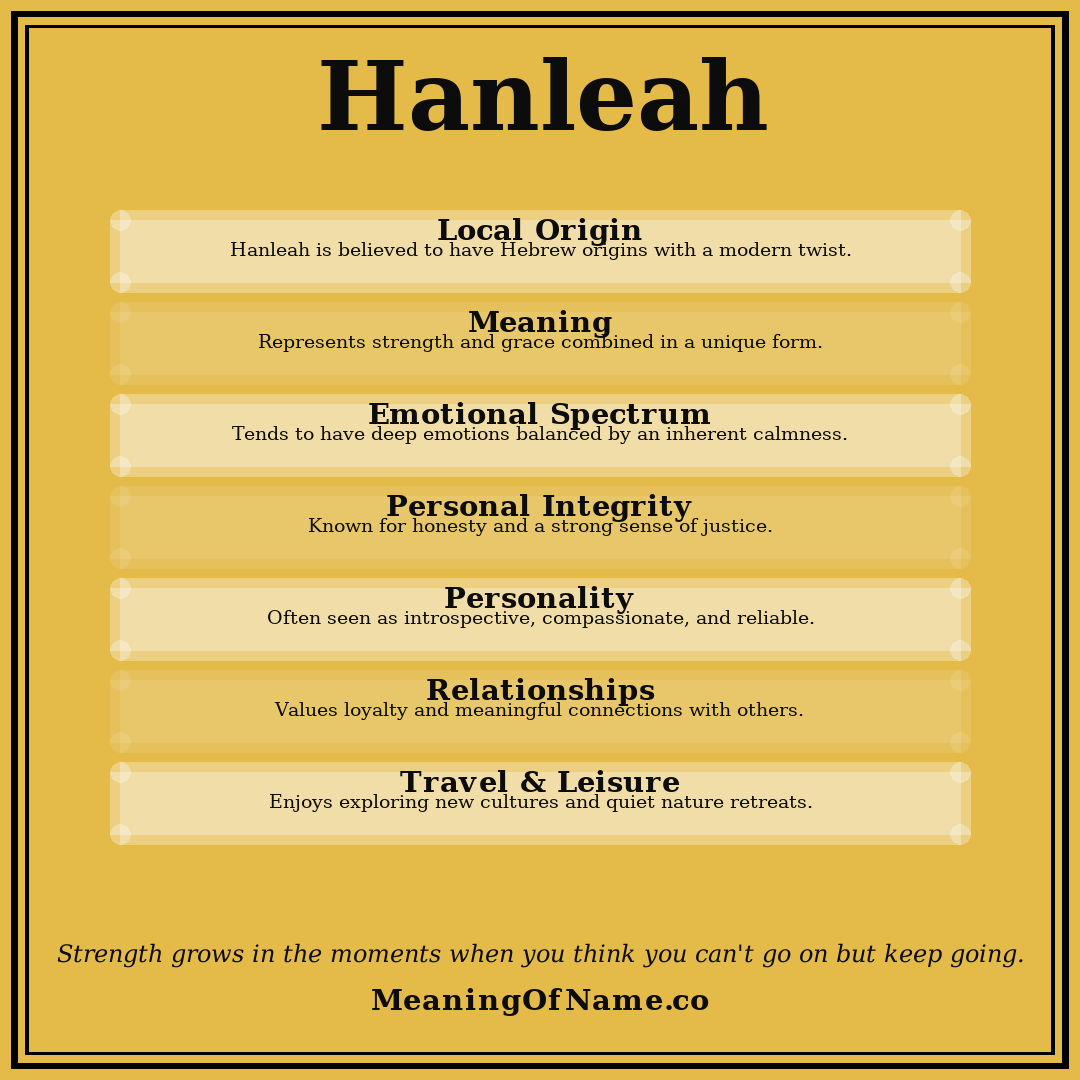 Hanleah name meaning poster