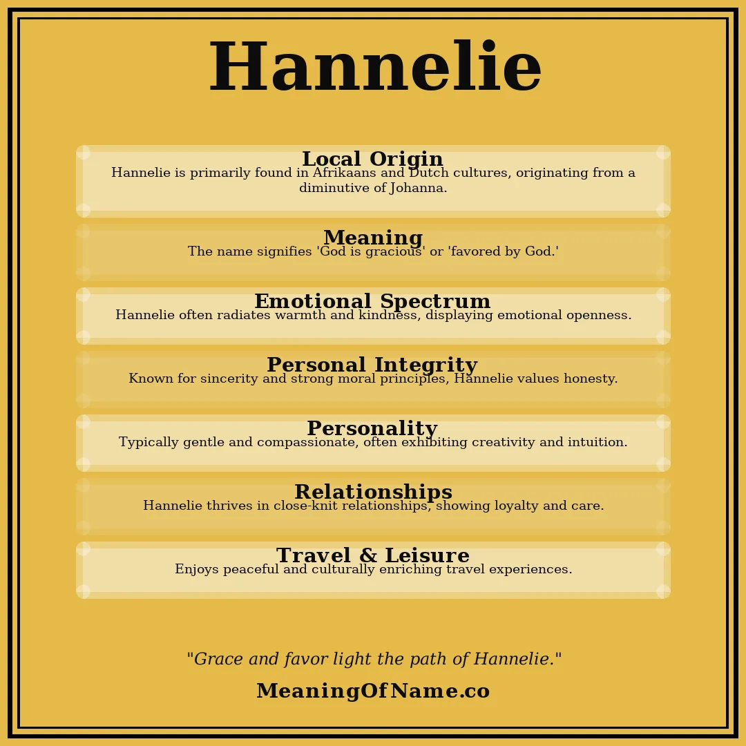 Hannelie name meaning poster