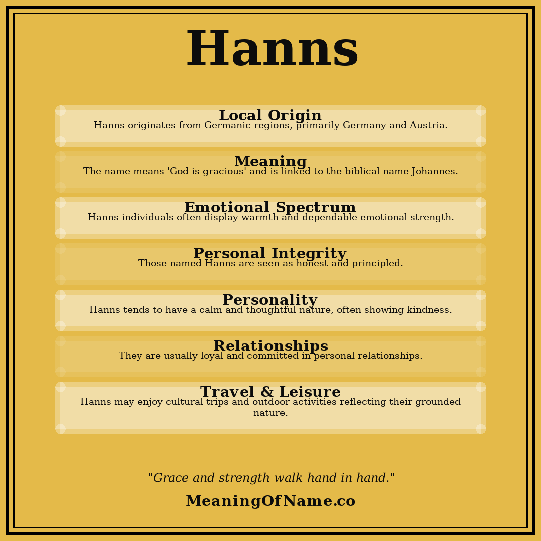 Hanns name meaning poster