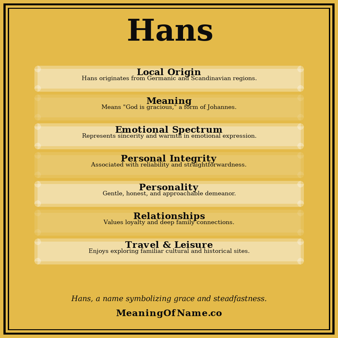 Hans name meaning poster