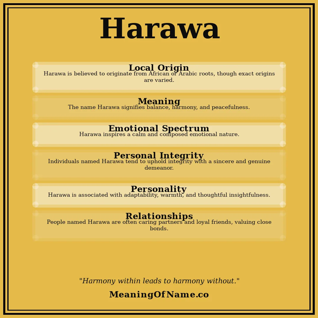 Harawa name meaning poster