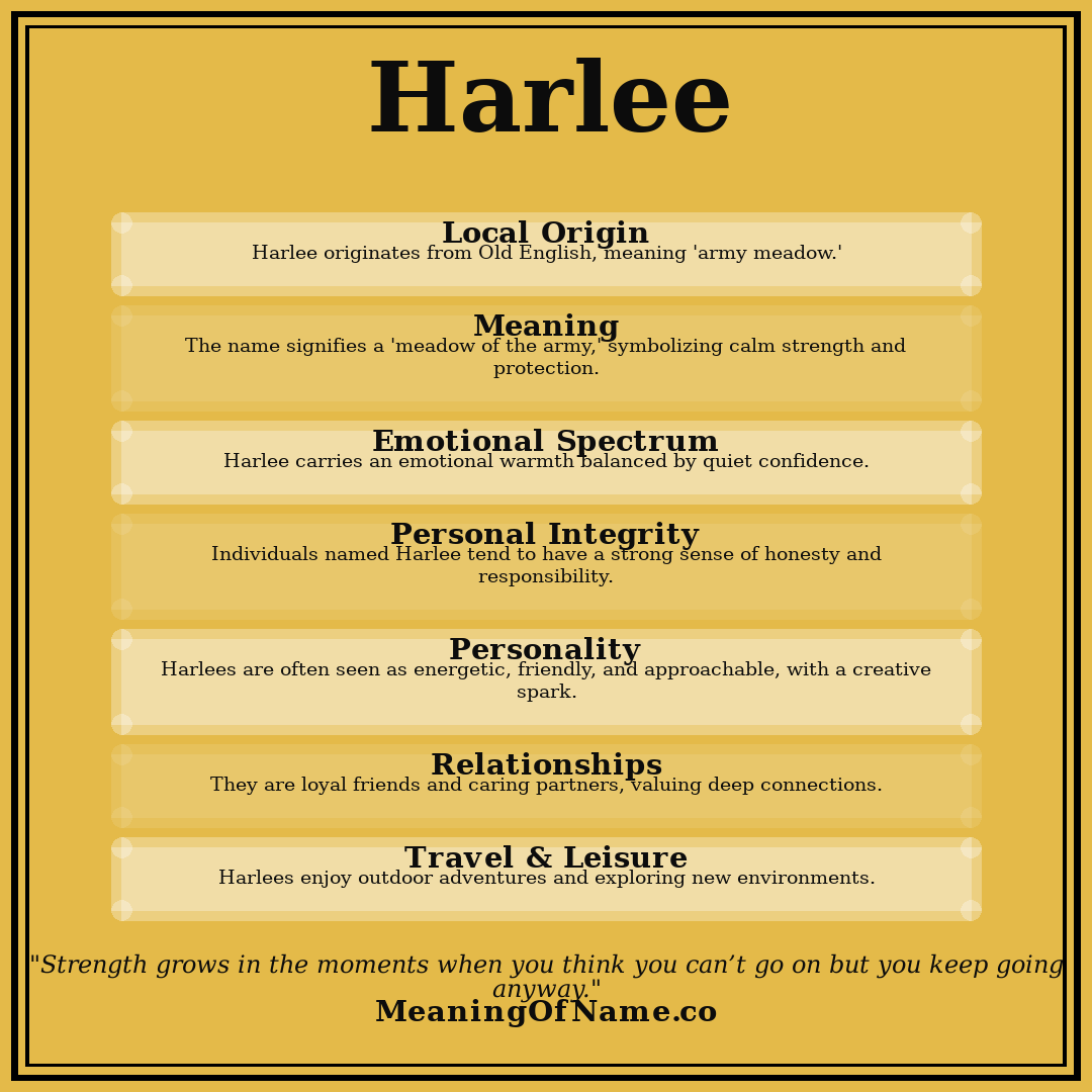 Harlee name meaning poster