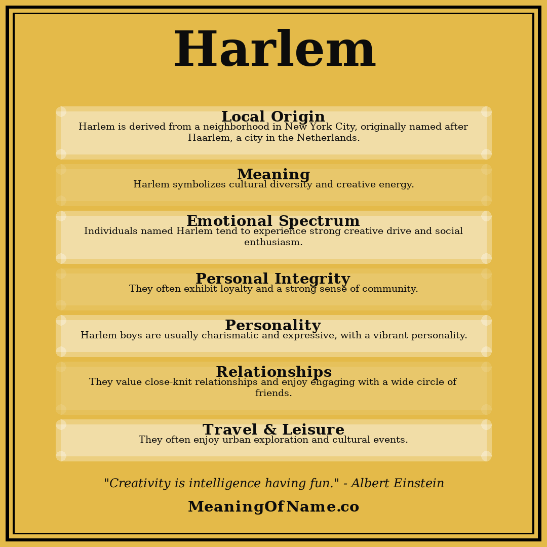 Harlem name meaning poster