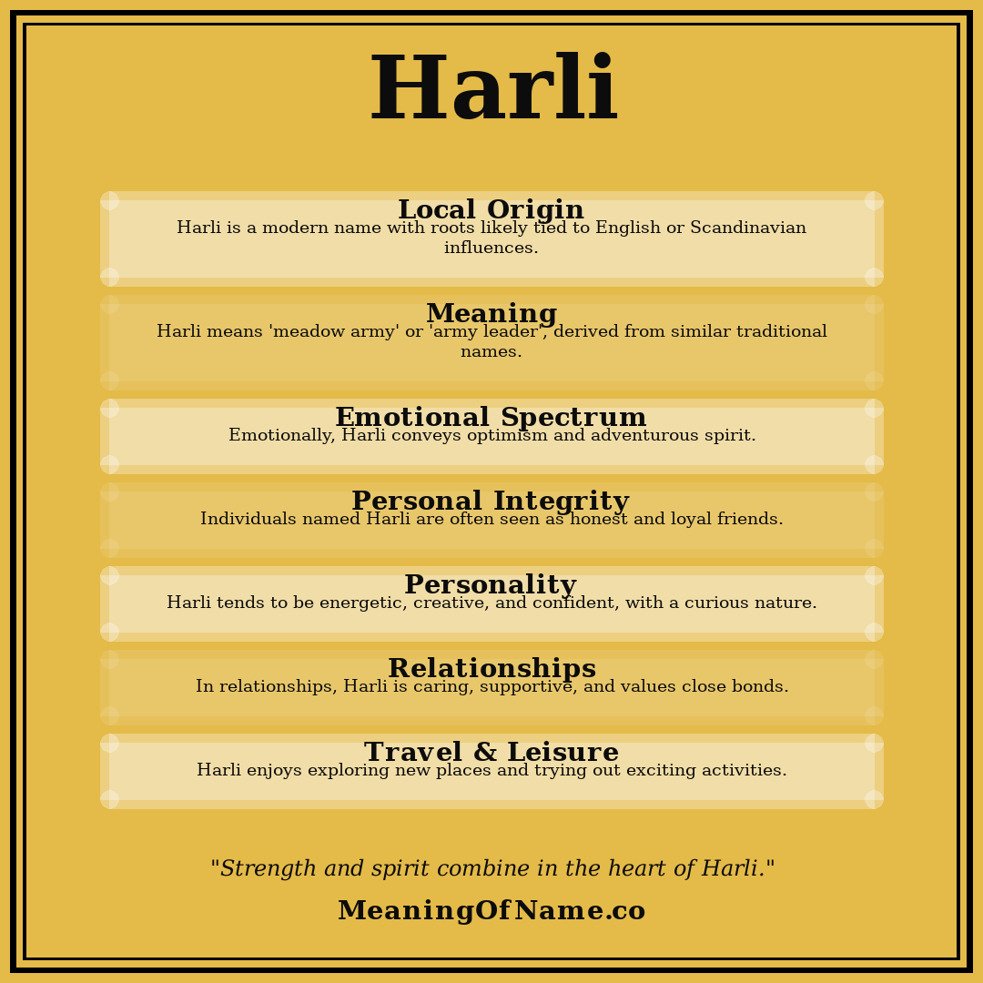 Harli name meaning poster
