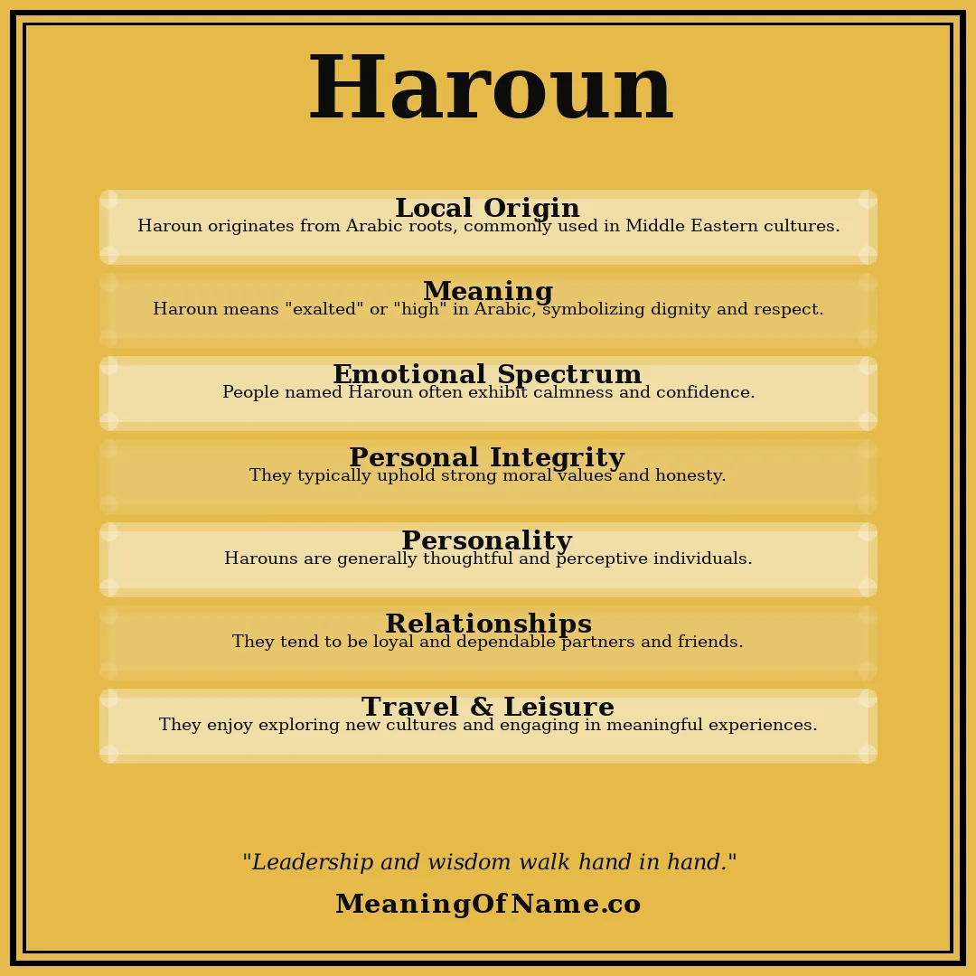 Haroun name meaning poster