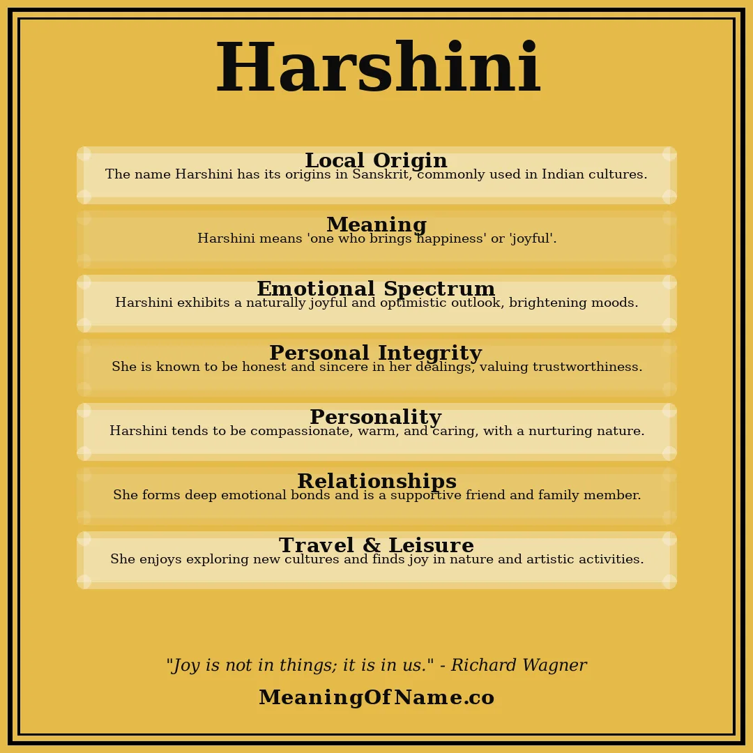 Harshini name meaning poster