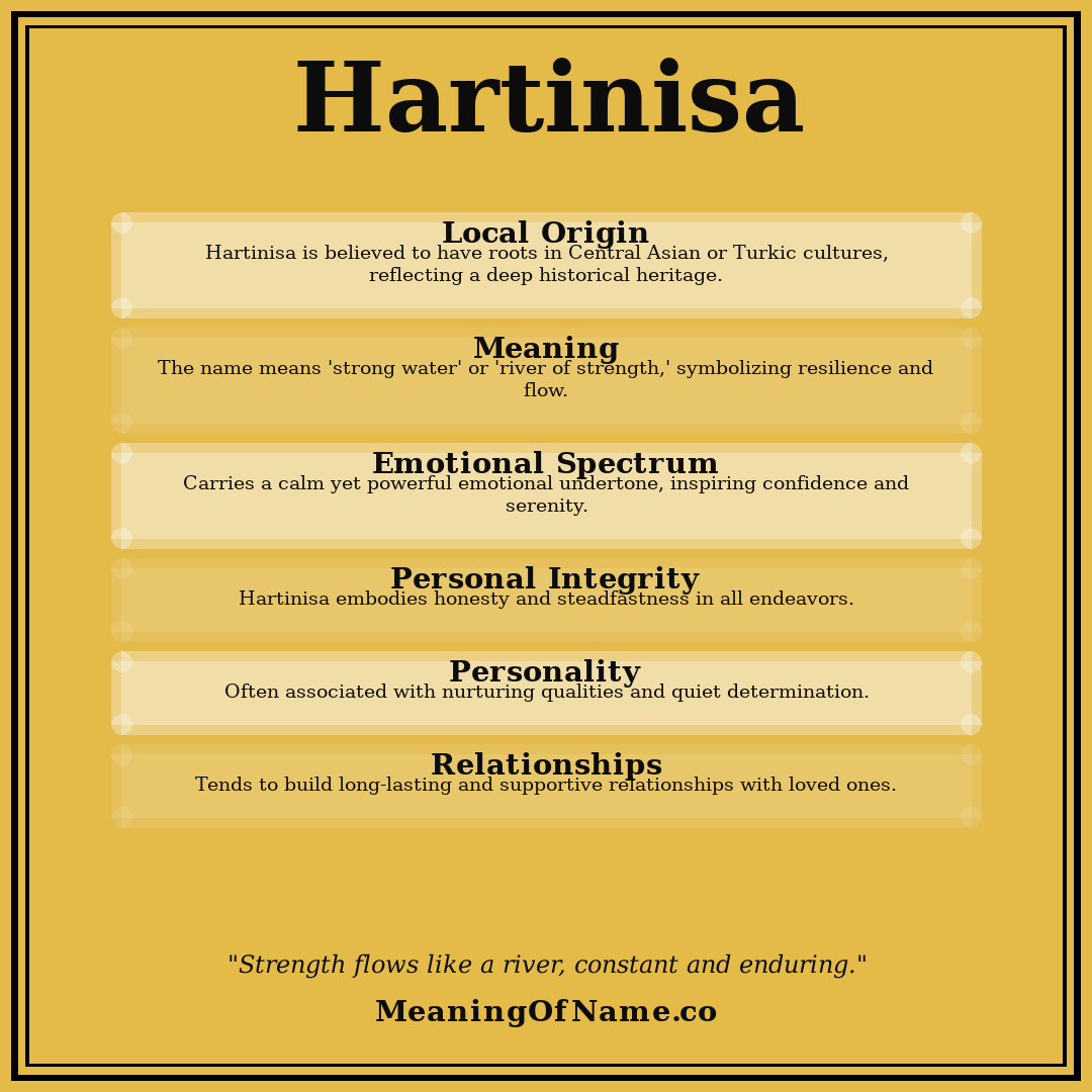 Hartinisa name meaning poster