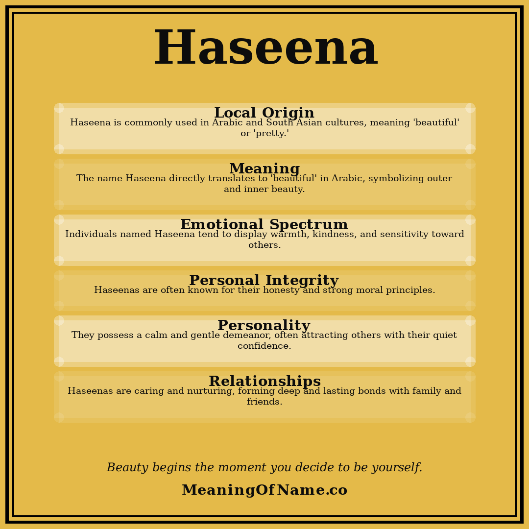 Haseena name meaning poster