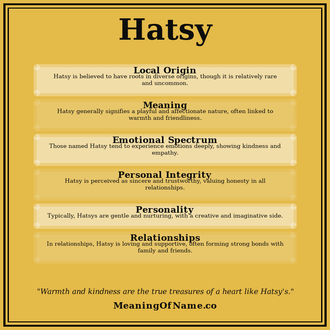 Hatsy name meaning poster