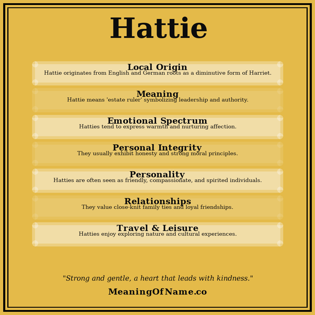 Hattie name meaning poster