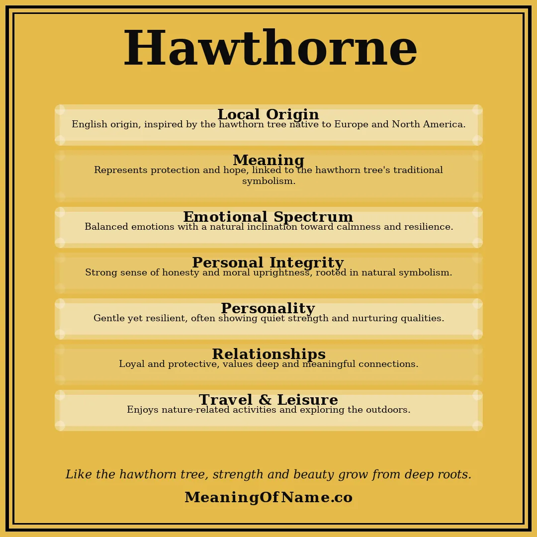 Hawthorne name meaning poster