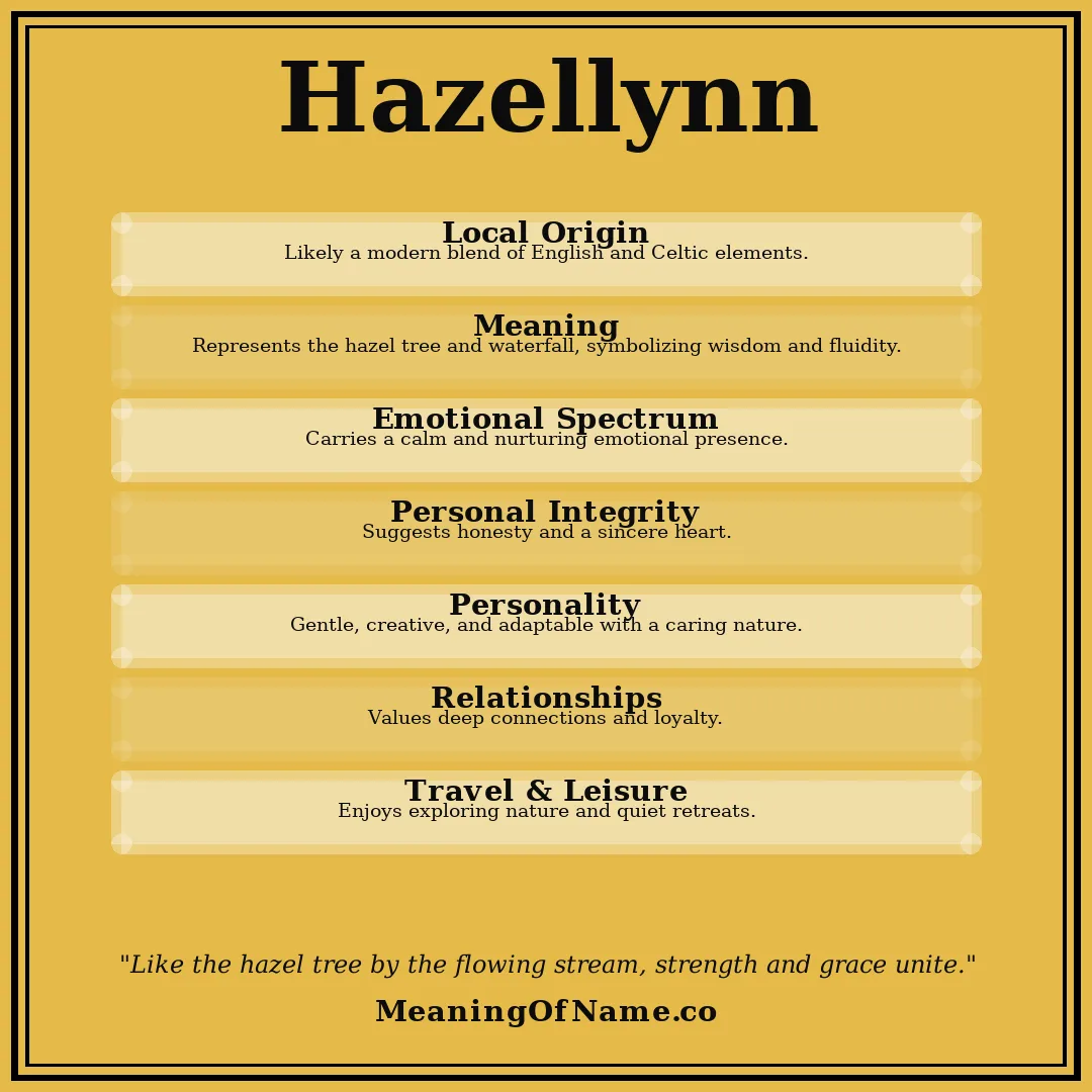 Hazellynn name meaning poster