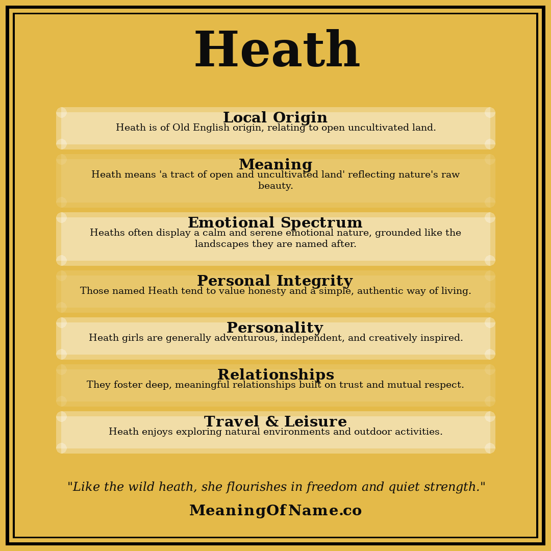 Heath name meaning poster