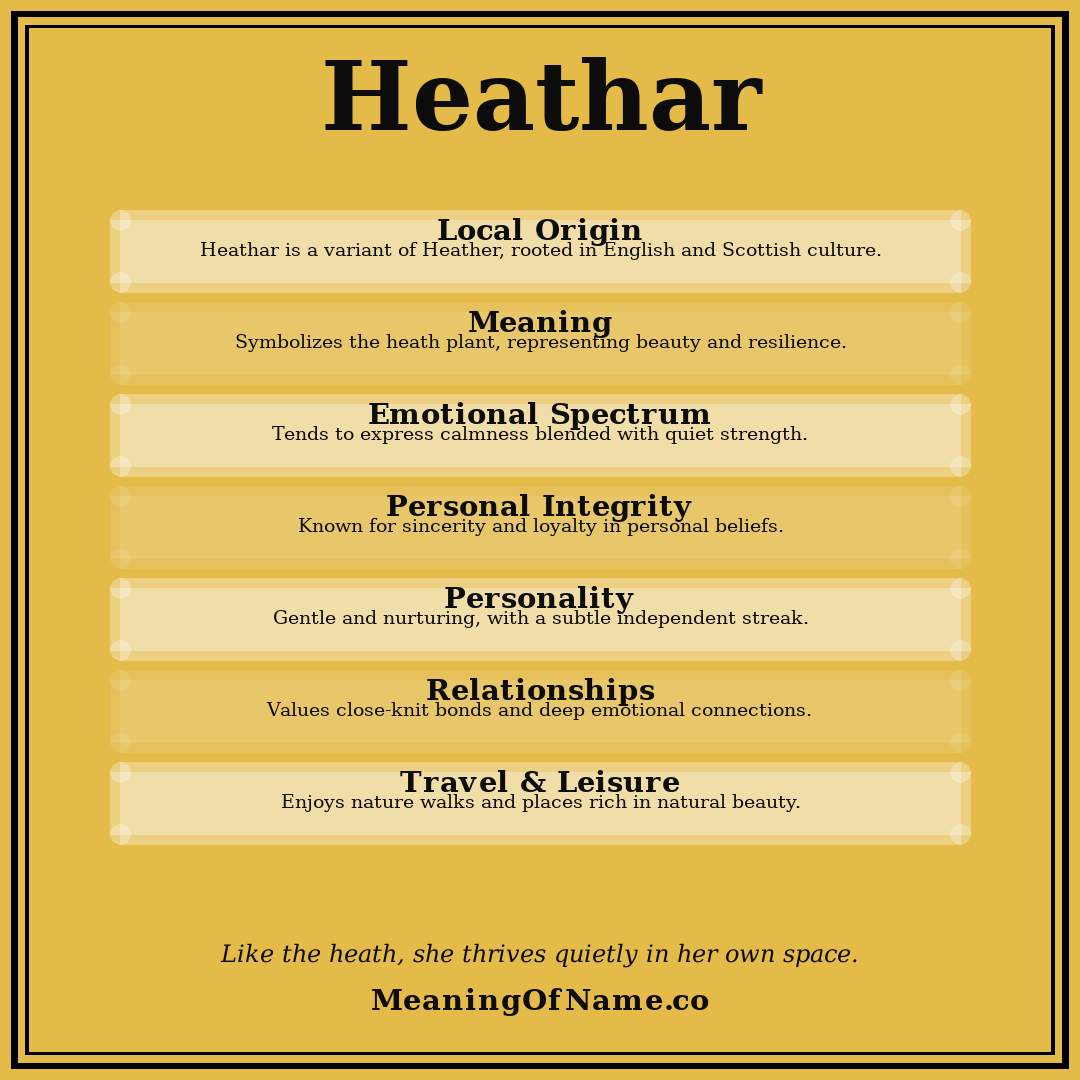Heathar name meaning poster