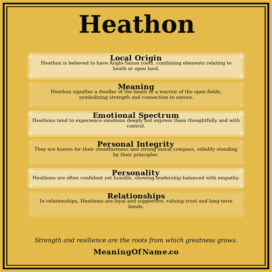 Heathon name meaning poster