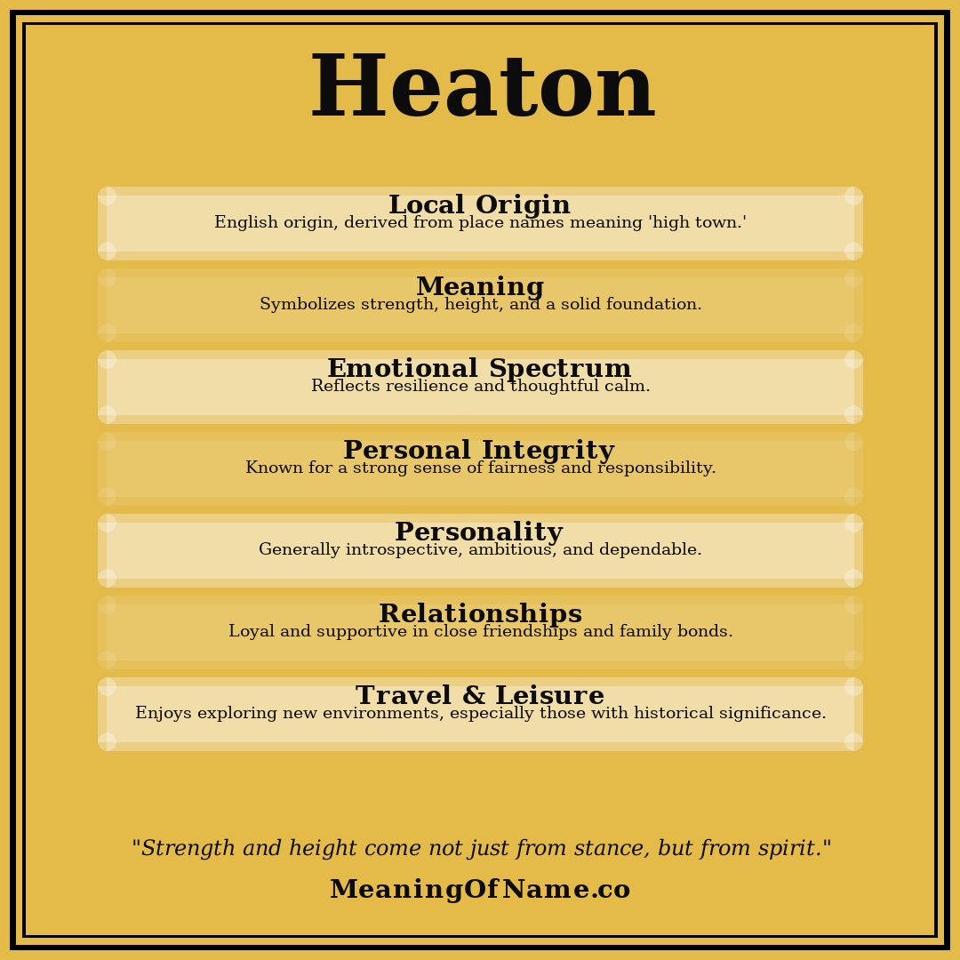 Heaton name meaning poster