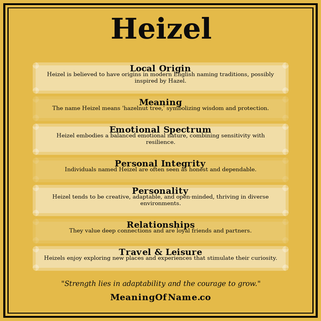 Heizel name meaning poster