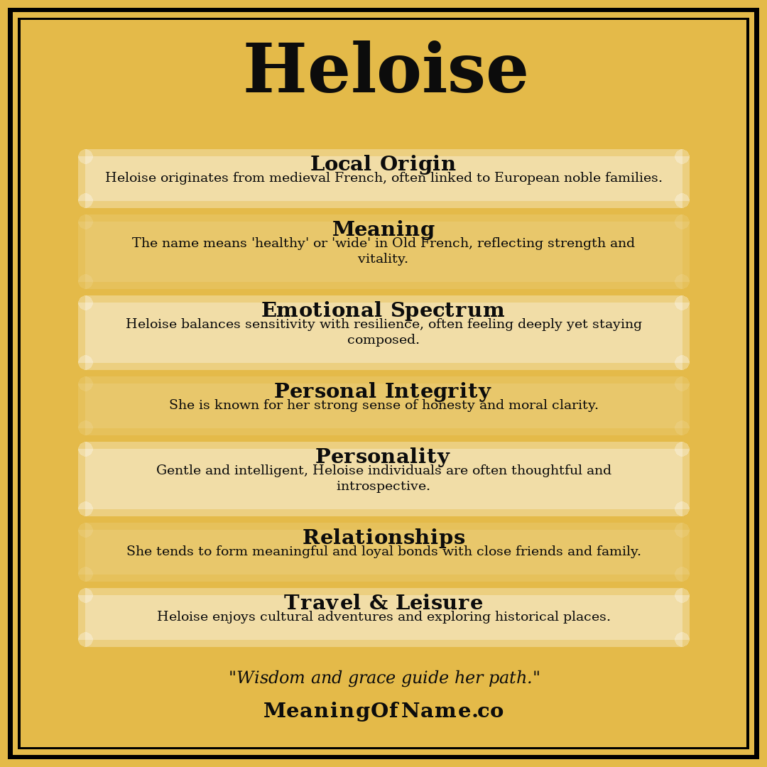 Heloise name meaning poster