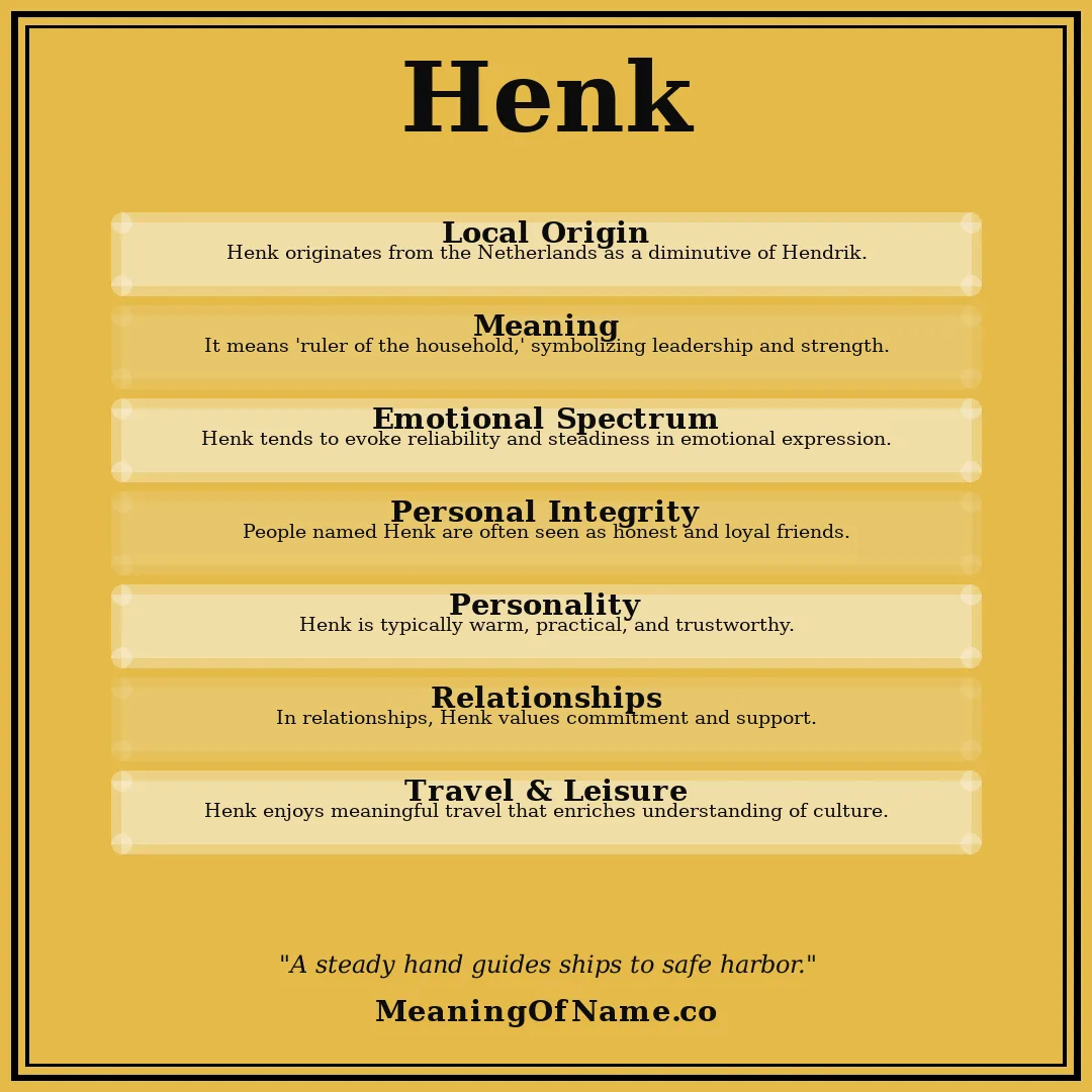 Henk name meaning poster