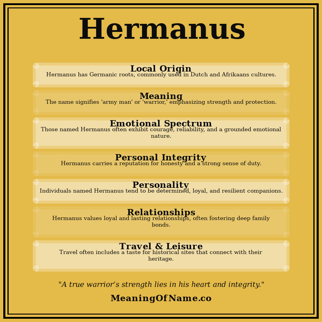 Hermanus name meaning poster