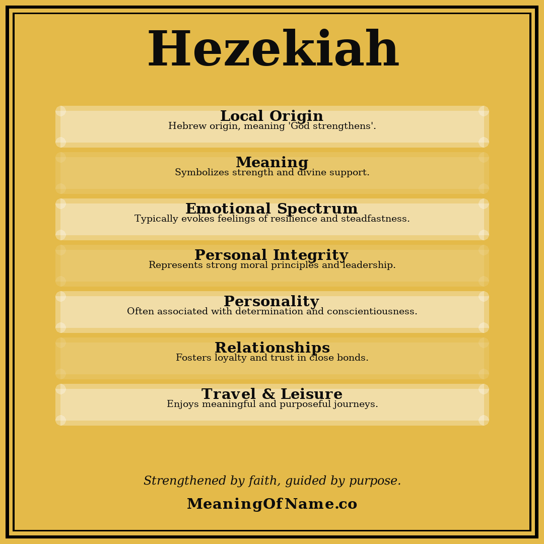 Hezekiah name meaning poster