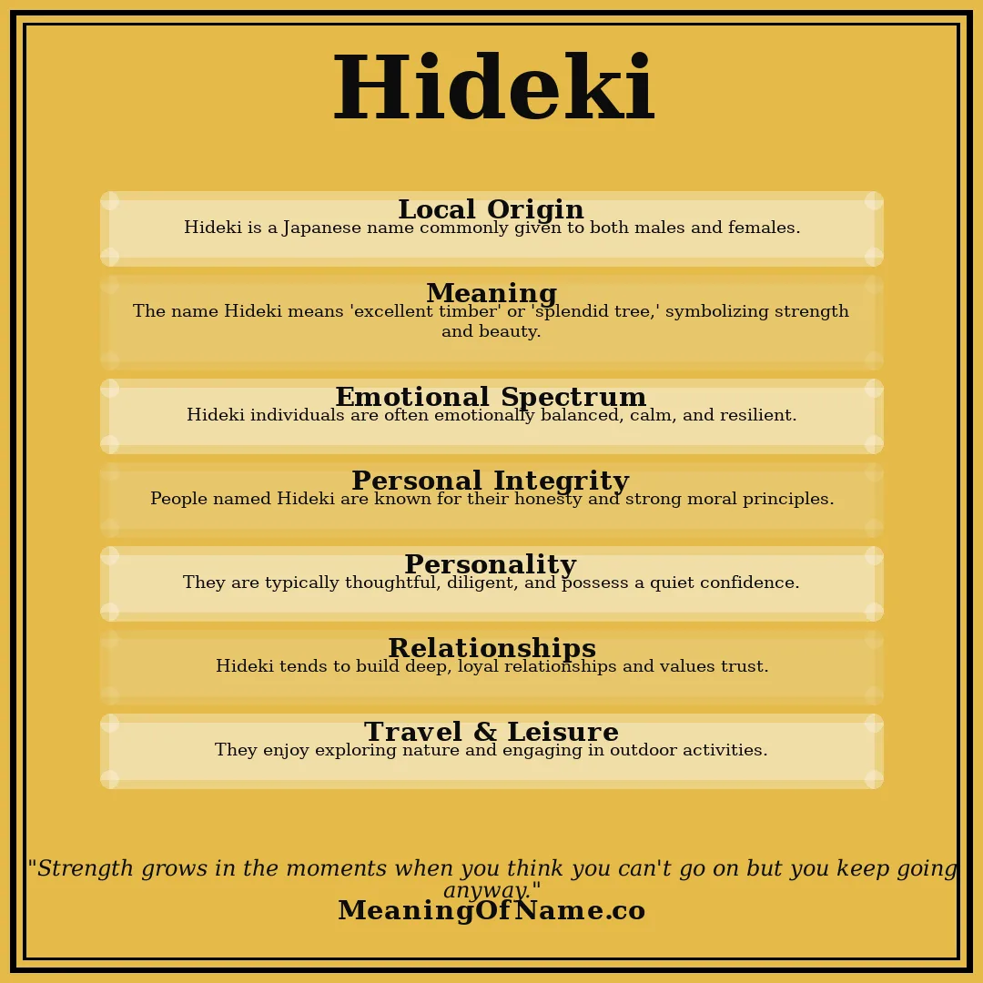 Hideki name meaning poster