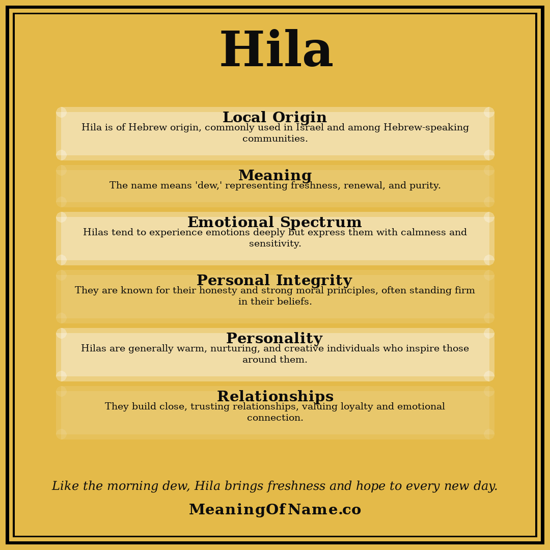 Hila name meaning poster