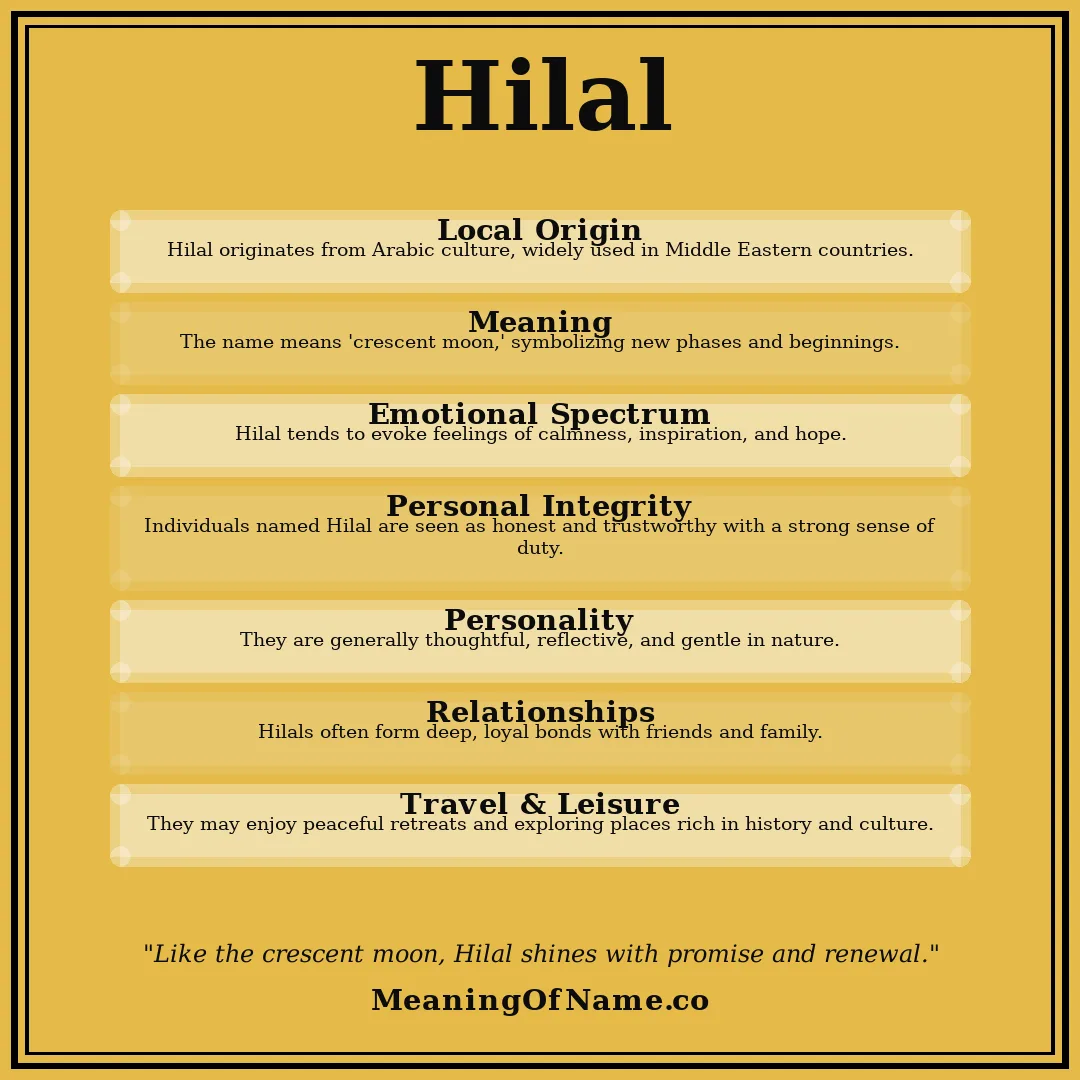 Hilal name meaning poster