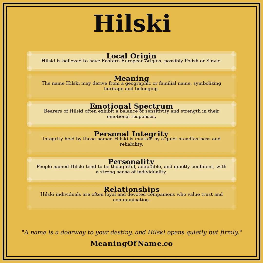 Hilski name meaning poster