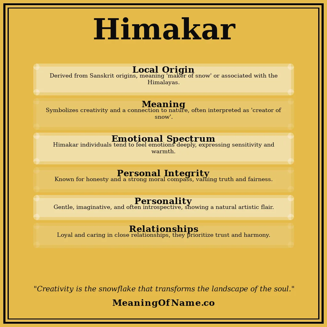 Himakar name meaning poster