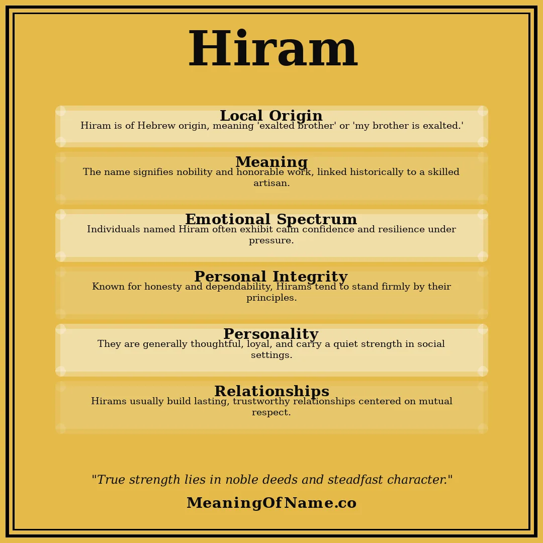 Hiram name meaning poster