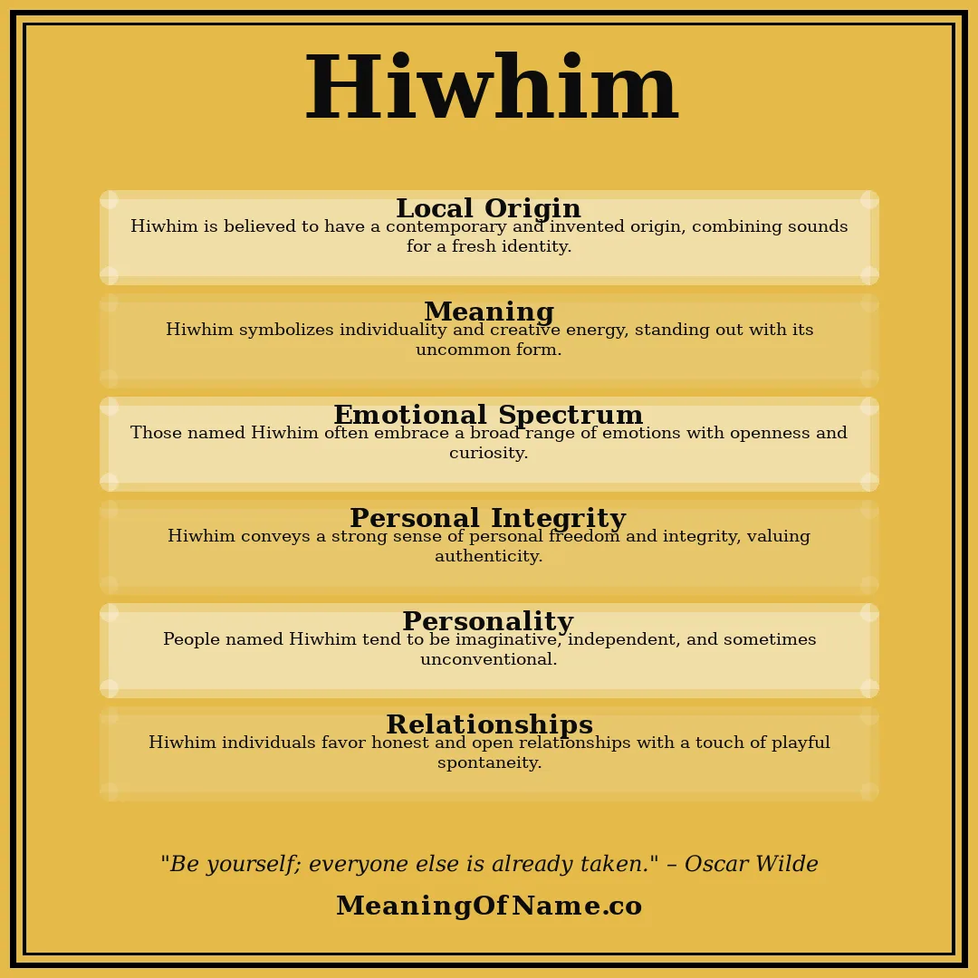 Hiwhim name meaning poster