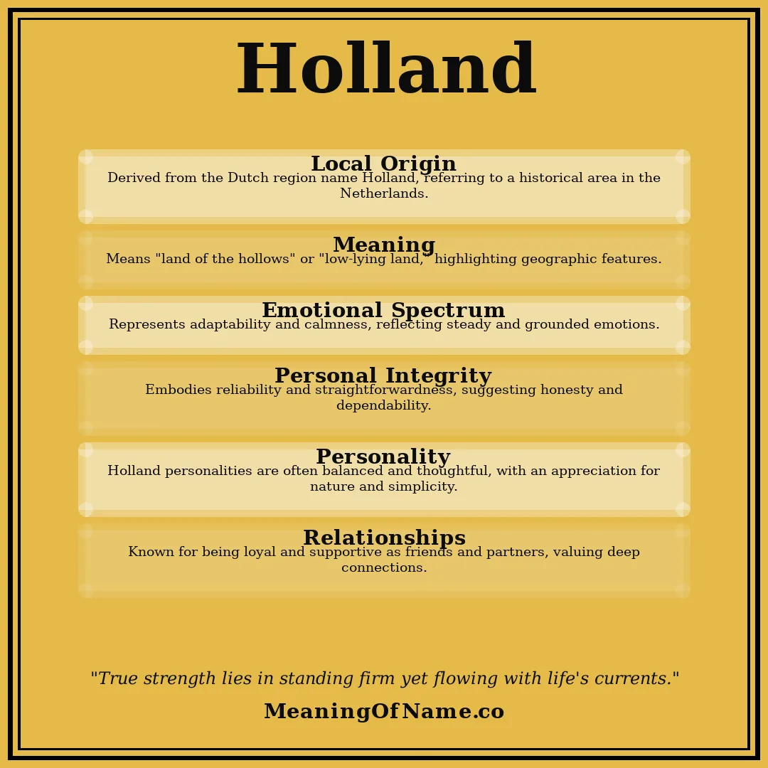 Holland name meaning poster