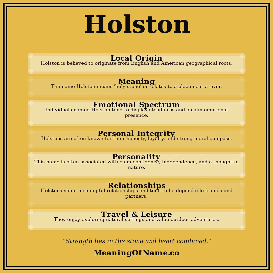 Holston name meaning poster