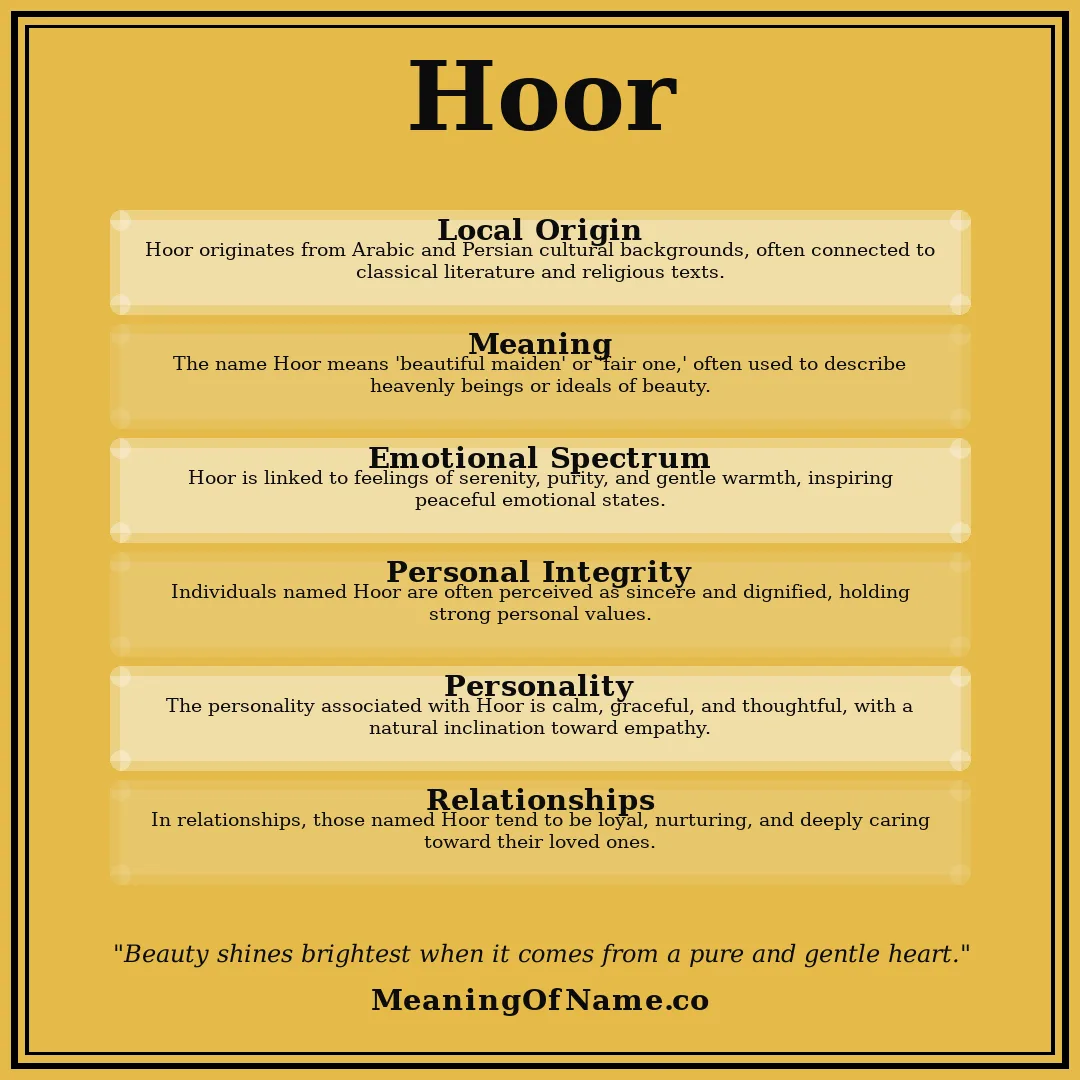 Hoor name meaning poster